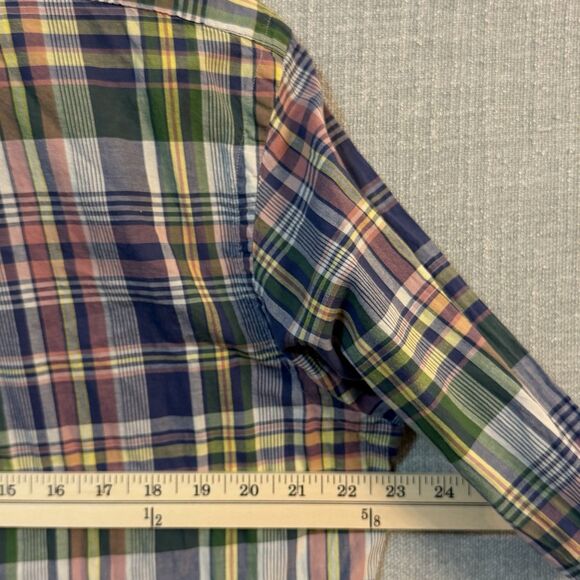 Ralph Lauren Plaid Pink Green Blue Yellow Button Down Shirt CUSTOM FIT Men's L - Picture 6 of 9